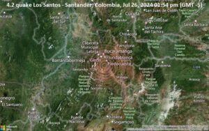 Moderate 4.2 quake hits near Bucaramanga, Santander, Colombia