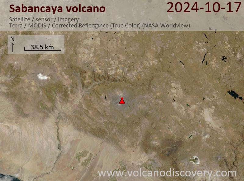 Sabancaya Volcano Volcanic Ash Advisory: continuous ash emissions to 22000 ft (6700 m)