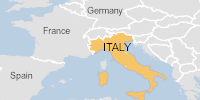 Green flood alert in Italy