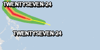 Orange alert for tropical cyclone TWENTYSEVEN-24. Population affected by Category 1 (120 km/h) wind speeds or higher is 3.612 million .