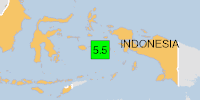 Green earthquake alert (Magnitude 5.5M, Depth:25.758km) in Indonesia 16/12/2024 10:14 UTC, 300 thousand in 100km.