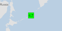 Green earthquake alert (Magnitude 6.7M, Depth:162.553km) in Russian Federation 27/12/2024 12:47 UTC, Few people affected in 100km.