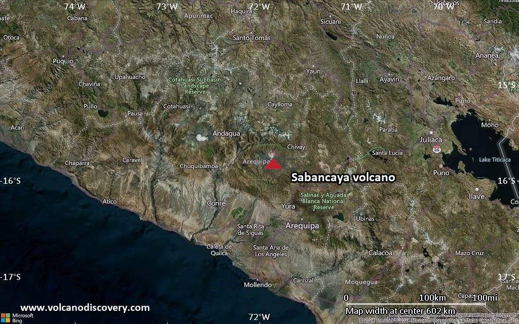 Sabancaya Volcano Volcanic Ash Advisory: WEAK EMISSION  to 20000 ft (6100 m)