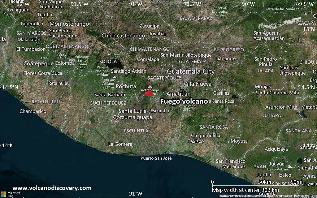 Fuego Volcano Volcanic Ash Advisory: CONT VA EMS  to 15000 ft (4600 m)