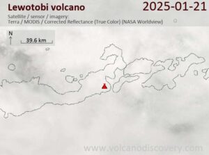 Lewotobi Volcano Volcanic Ash Advisory: VA TO FL070 MOV N REPORTED FM GND AT 21/2125Z to 7000 ft (2100 m)