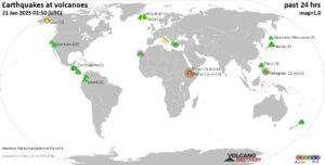 Volcano earthquake report for Tuesday, 21 Jan 2025