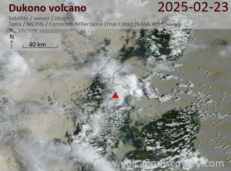 Dukono Volcano Volcanic Ash Advisory: CONTINUOUS VA EMISSION OBS AT 23/0540Z. to 8000 ft (2400 m)