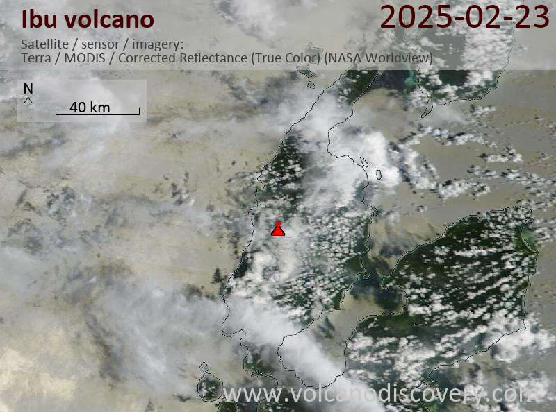 Ibu Volcano Volcanic Ash Advisory: VA TO FL060 LAST REPORTED 23/0438Z EST VA DTG: 23/0550Z to 6000 ft (1800 m)