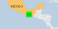 Green earthquake alert (Magnitude 5.5M, Depth:47.242km) in Mexico 05/03/2025 09:43 UTC, 520 thousand in 100km.