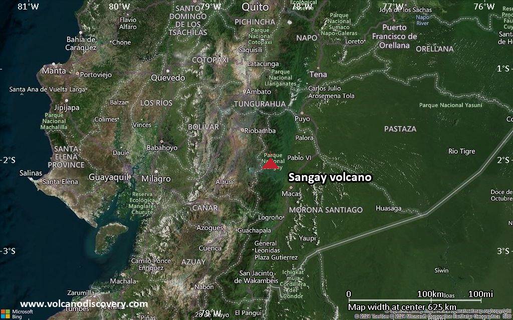 Sangay Volcano Volcanic Ash Advisory:   to 20000 ft (6100 m)