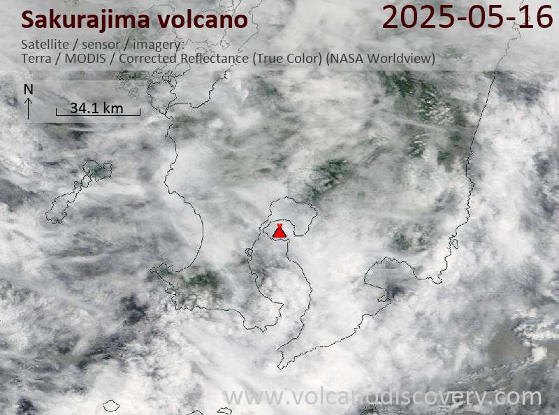 Sakurajima Volcano Volcanic Ash Advisory: EXPLODED AT 20250516/0424Z FL100 EXTD N OBS VA DTG: 16/0430Z