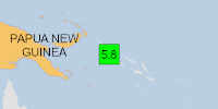 Green earthquake alert (Magnitude 5.8M, Depth:65.037km) in Papua New Guinea 02/05/2025 10:59 UTC, 120 thousand in 100km.