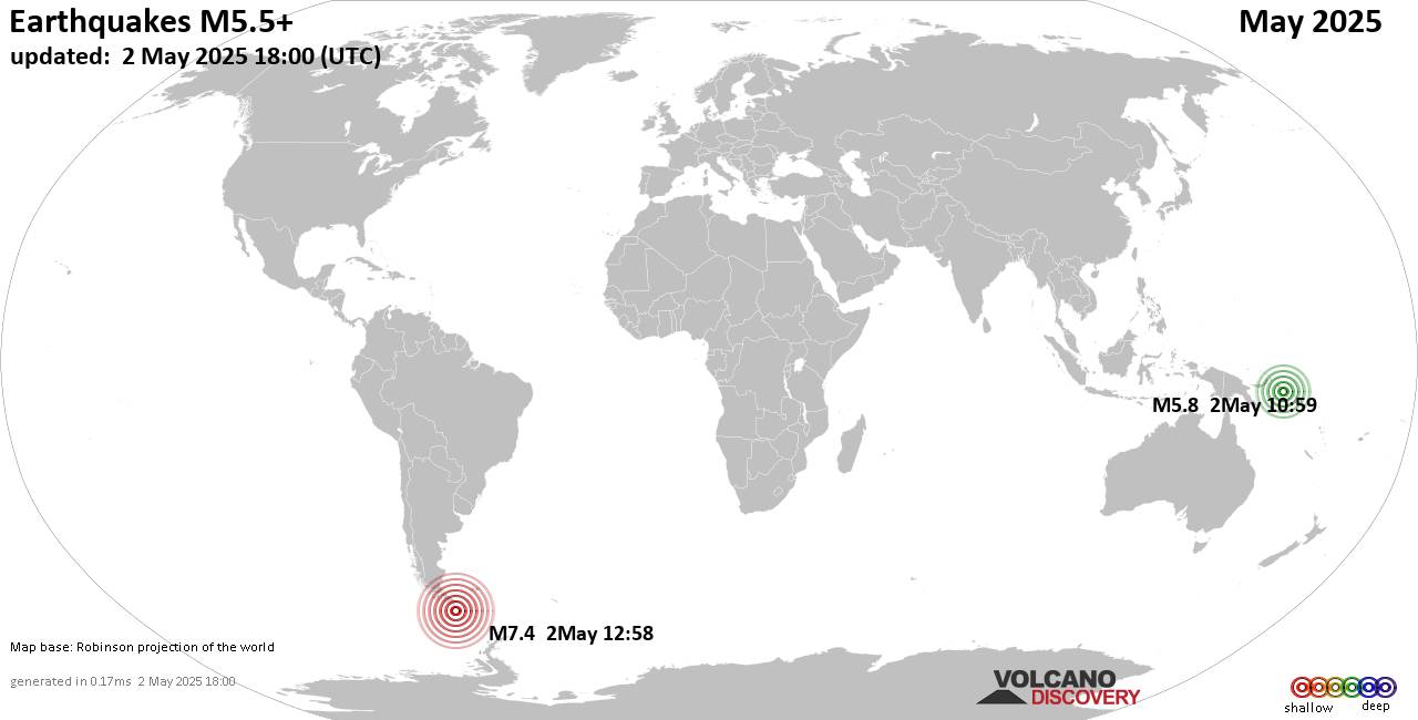 World Earthquake Report for May 2025