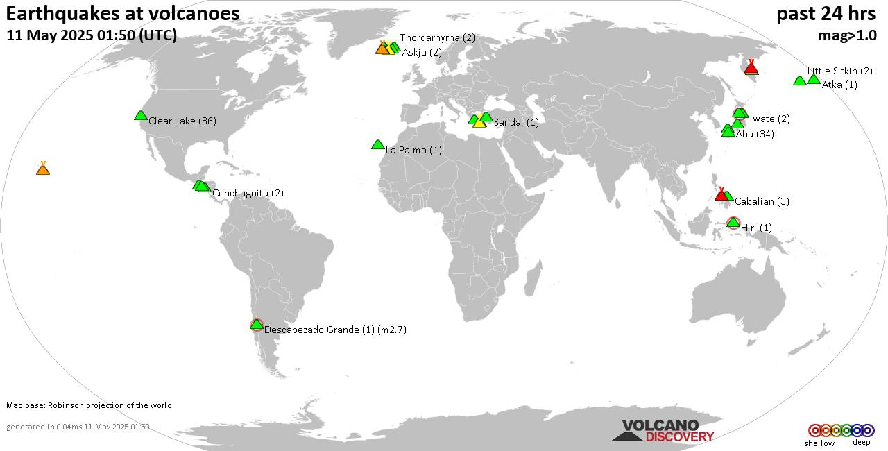 Volcano earthquake report for Sunday, 11 May 2025