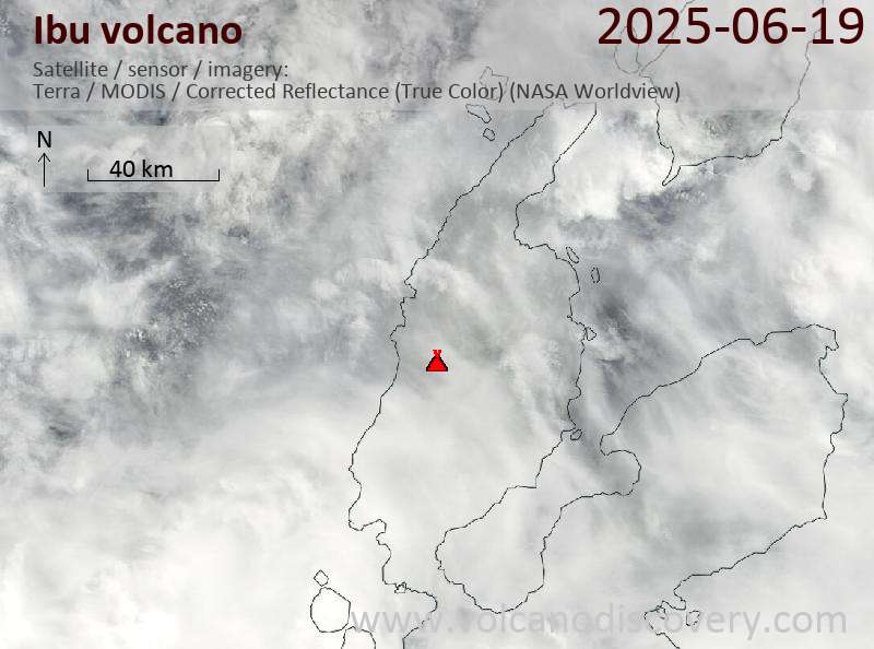 Ibu Volcano Volcanic Ash Advisory: VA TO FL060 LAST REPORTED AT 19/0344Z EST VA DTG: 19/1000Z to 6000 ft (1800 m)