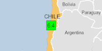Green earthquake alert (Magnitude 6.4M, Depth:76.583km) in Chile 06/06/2025 17:15 UTC, 260 thousand in 100km.