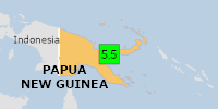 Green earthquake alert (Magnitude 5.5M, Depth:37km) in Papua New Guinea 19/06/2025 16:37 UTC, 190 thousand in 100km.