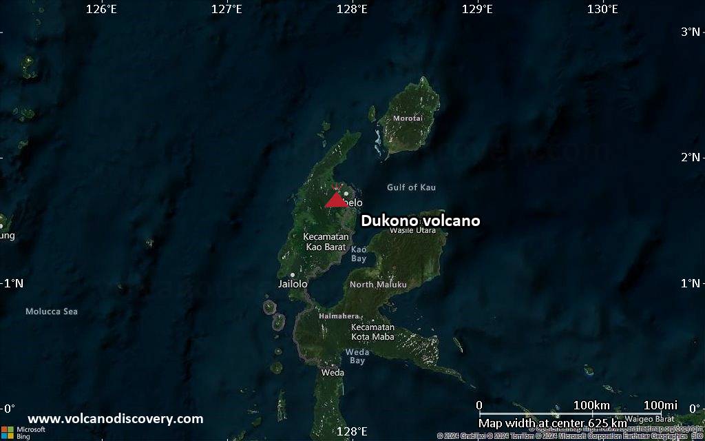 Dukono Volcano Volcanic Ash Advisory: VA TO FL080 LAST REPORTED AT 01/0719Z MOV NW to 8000 ft (2400 m)
