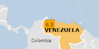 Orange earthquake alert (Magnitude 6.3M, Depth:14km) in Venezuela 25/09/2025 03:51 UTC, 20 thousand (in MMI>=VII).