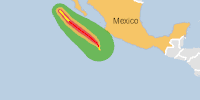 Green alert for tropical cyclone PRISCILLA-25. Population affected by Category 1 (120 km/h) wind speeds or higher is 0  (0 in Tropical Storm).