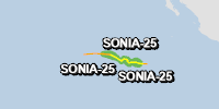 Green alert for tropical cyclone SONIA-25. Population affected by Category 1 (120 km/h) wind speeds or higher is 0  (0 in Tropical Storm).