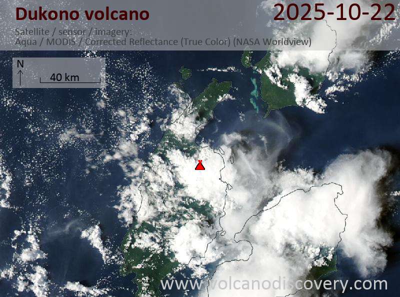 Dukono Volcano Volcanic Ash Advisory: VA TO FL070 EXT E OBS 22/2230Z OBS VA DTG: 22/2230Z to 7000 ft (2100 m)