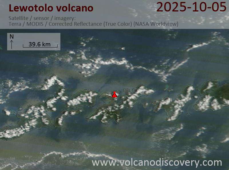 Lewotolo Volcano Volcanic Ash Advisory: CONTINUOUS VA TO FL070 OBS AT 05/2110Z EXTENDING NW to 7000 ft (2100 m)
