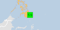Green earthquake alert (Magnitude 5.9M, Depth:61.636km) in Philippines 10/10/2025 01:51 UTC, 2.9 million in MMI IV.