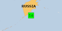 Green earthquake alert (Magnitude 5.6M, Depth:10km) in Russia 23/10/2025 02:31 UTC, 170 thousand in MMI III.