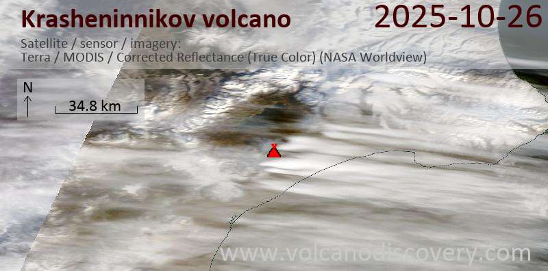 Krasheninnikov Volcano Volcanic Ash Advisory: VA AT 20251026/1030Z FL080 EXTD SE OBS VA DTG: 26/1030Z to 8000 ft (2400 m)