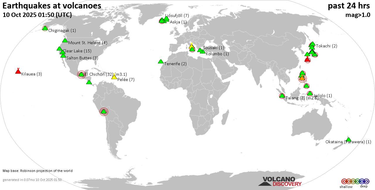 Volcano earthquake report for Friday, 10 Oct 2025