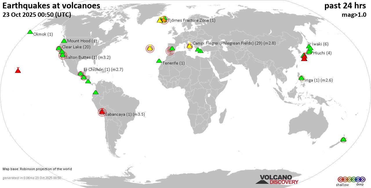 Volcano earthquake report for Thursday, 23 Oct 2025