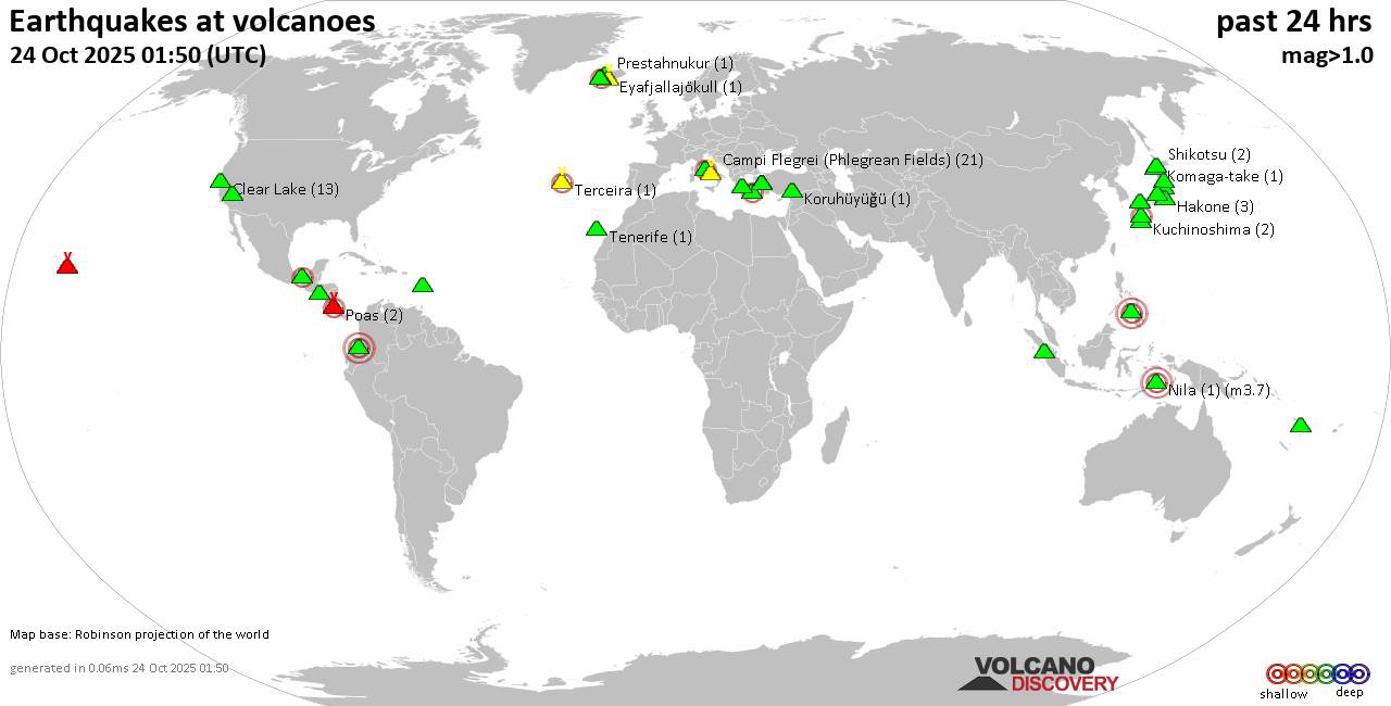Volcano earthquake report for Friday, 24 Oct 2025