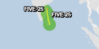 Orange notification for tropical cyclone FIVE-25. Population affected by Category 1 (120 km/h) wind speeds or higher is 0  (22.13 million in Tropical Storm).