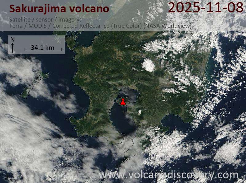 Sakurajima Volcano Volcanic Ash Advisory: ERUPTED AT 20251108/0524Z FL100 EXTD NW OBS VA DTG: 08/0520Z