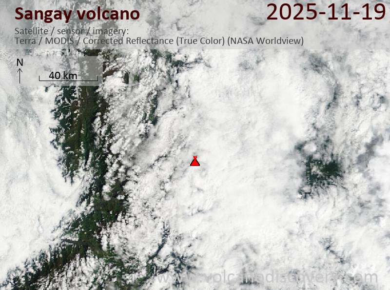 Sangay Volcano Volcanic Ash Advisory: VA EM DETECTED  to 24000 ft (7300 m)
