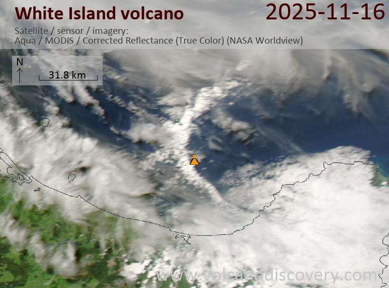 White Island Volcano Volcanic Ash Advisory: LOW LEVEL ERUPTION OBS VA DTG: 16/2153Z to 4000 ft (1200 m)
