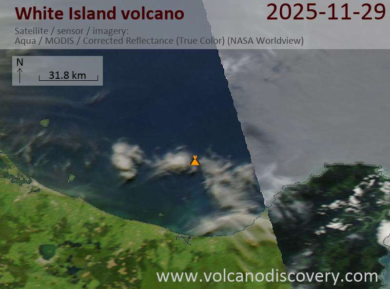 White Island Volcano Volcanic Ash Advisory: CONTINUOUS LOW LEVEL ERUPTION OBS VA DTG: 29/1919Z to 3000 ft (900 m)