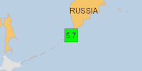 Green earthquake alert (Magnitude 5.7M, Depth:58.36km) in Russia 04/11/2025 23:49 UTC, 2 thousand in MMI&>=III.