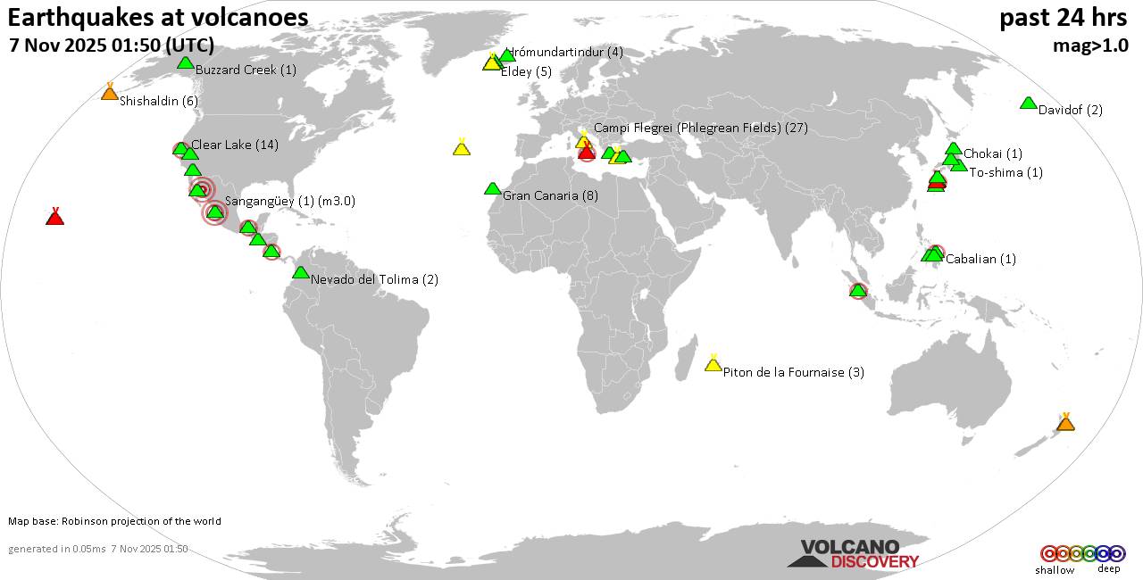 Volcano earthquake report for Friday,  7 Nov 2025