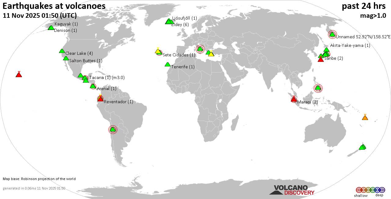 Volcano earthquake report for Tuesday, 11 Nov 2025