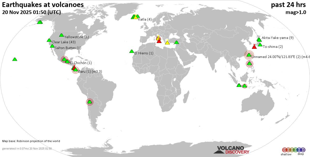 Volcano earthquake report for Thursday, 20 Nov 2025
