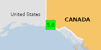 Green earthquake (Magnitude 5.8M, Depth:9.573km) in Canada 08/12/2025 00:56 UTC, Few people affected in MMI&>=IV.