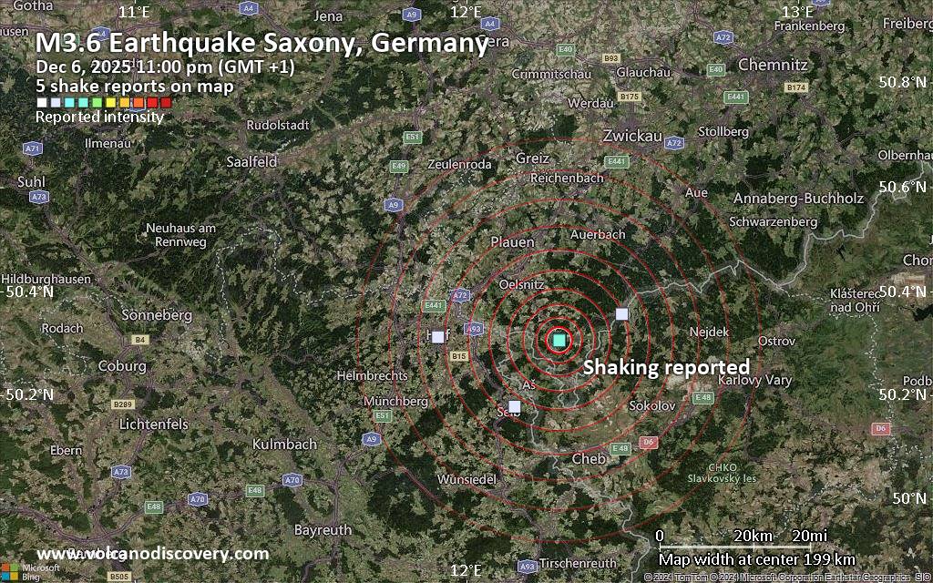Seismic-like event, possible earthquake, reported about 10 minutes ago near Plauen, Saxony, Germany