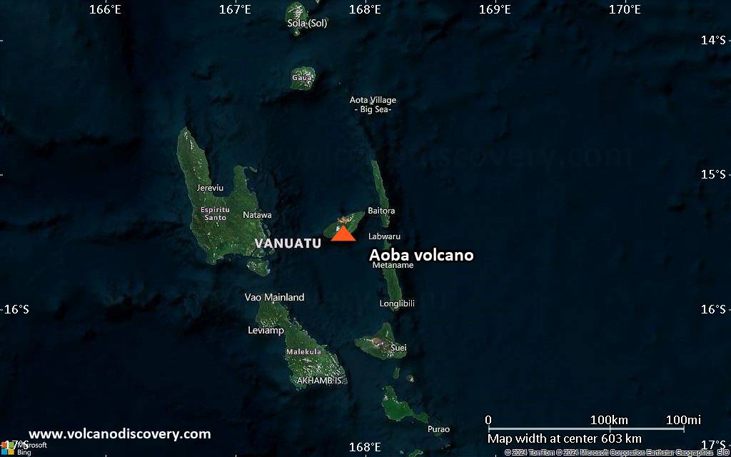 Aoba Volcano Volcanic Ash Advisory: ERUPTION AT 20251130/2000Z LOW LEVEL ERUPTION to 8000 ft (2400 m)
