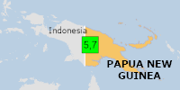 Green earthquake (Magnitude 5.7M, Depth:10km) in Papua New Guinea 29/10/2026 03:26 UTC, Few people affected (in MMI>=VII).